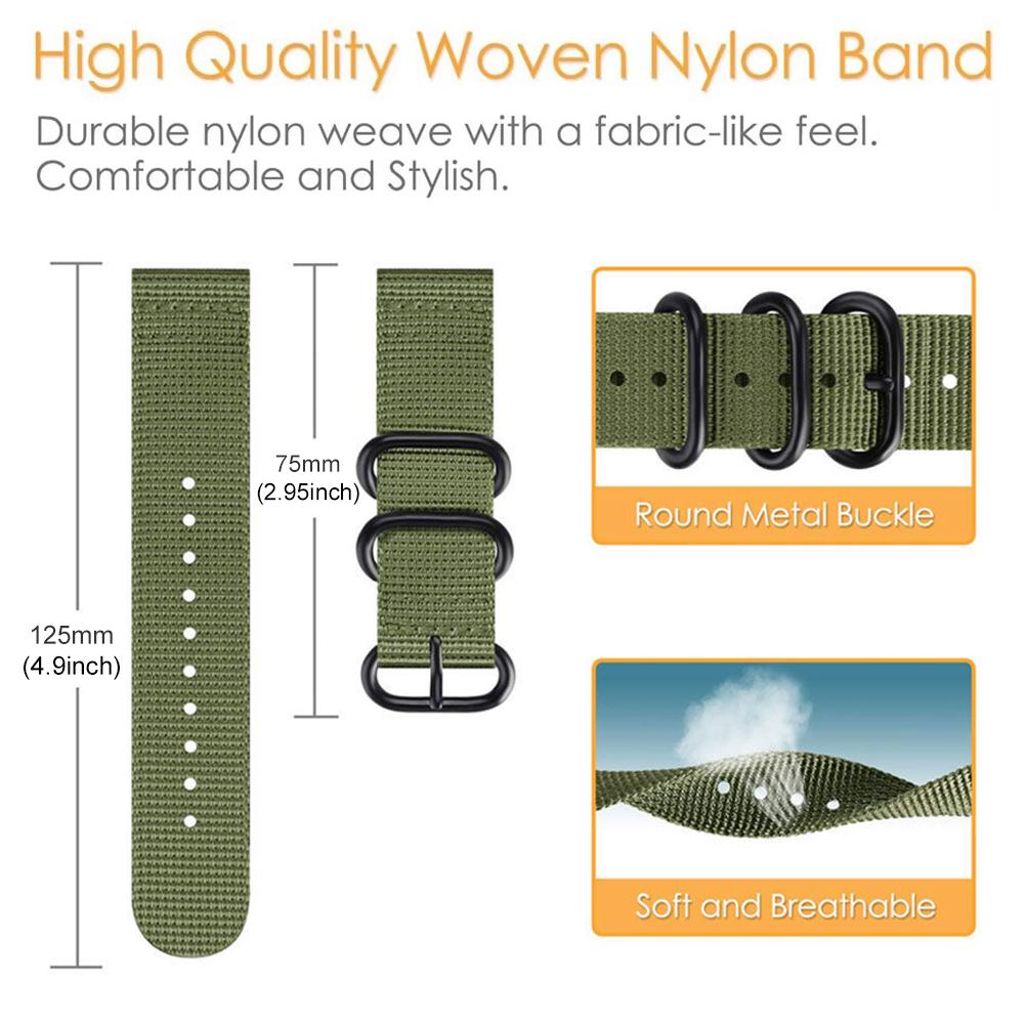 Garmin Fenix 8/7X/6X/5X Klokkereim Nylon/Lerret – Svart