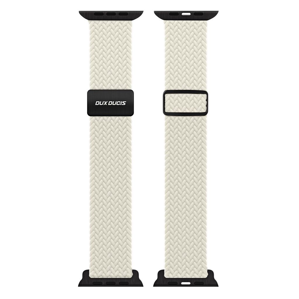 DUX DUCIS Apple Watch 42/44/45/46/49 mm kellonranneke nailonilla ja magneettilukolla – valkoinen