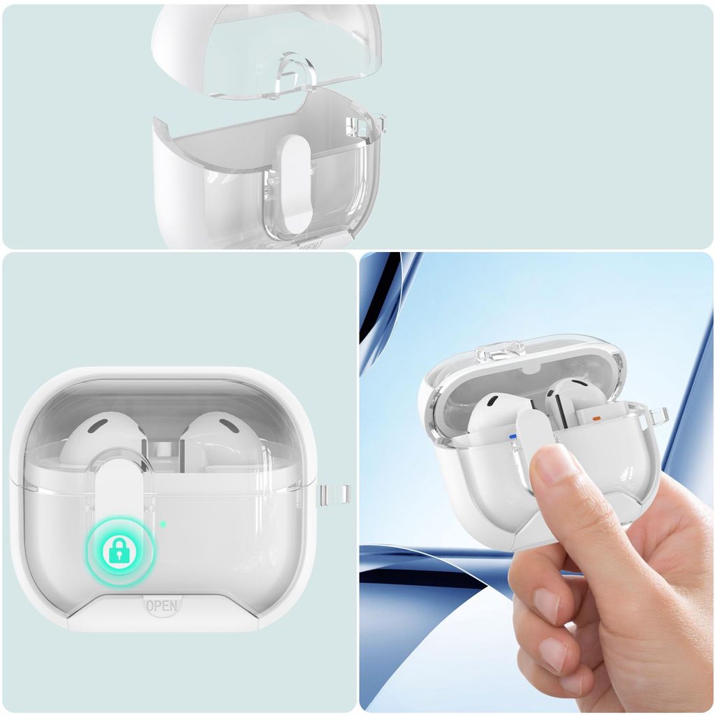 Deksel med stativ til Samsung Galaxy Buds 3 / 3 Pro - Svart