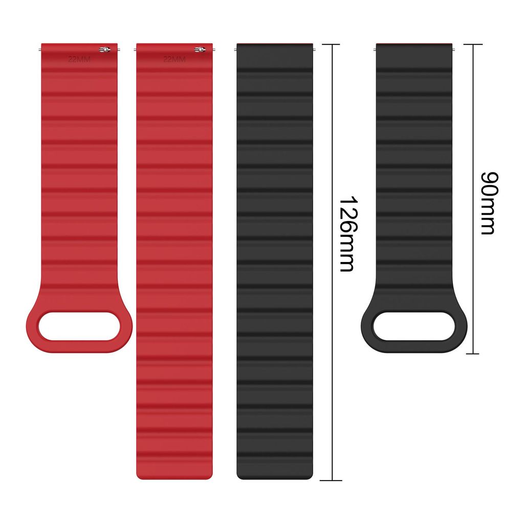Garmin Fenix 8/7X/6X etc Klockarmband Silikon Magnetisk Stängning – Svart/Orange