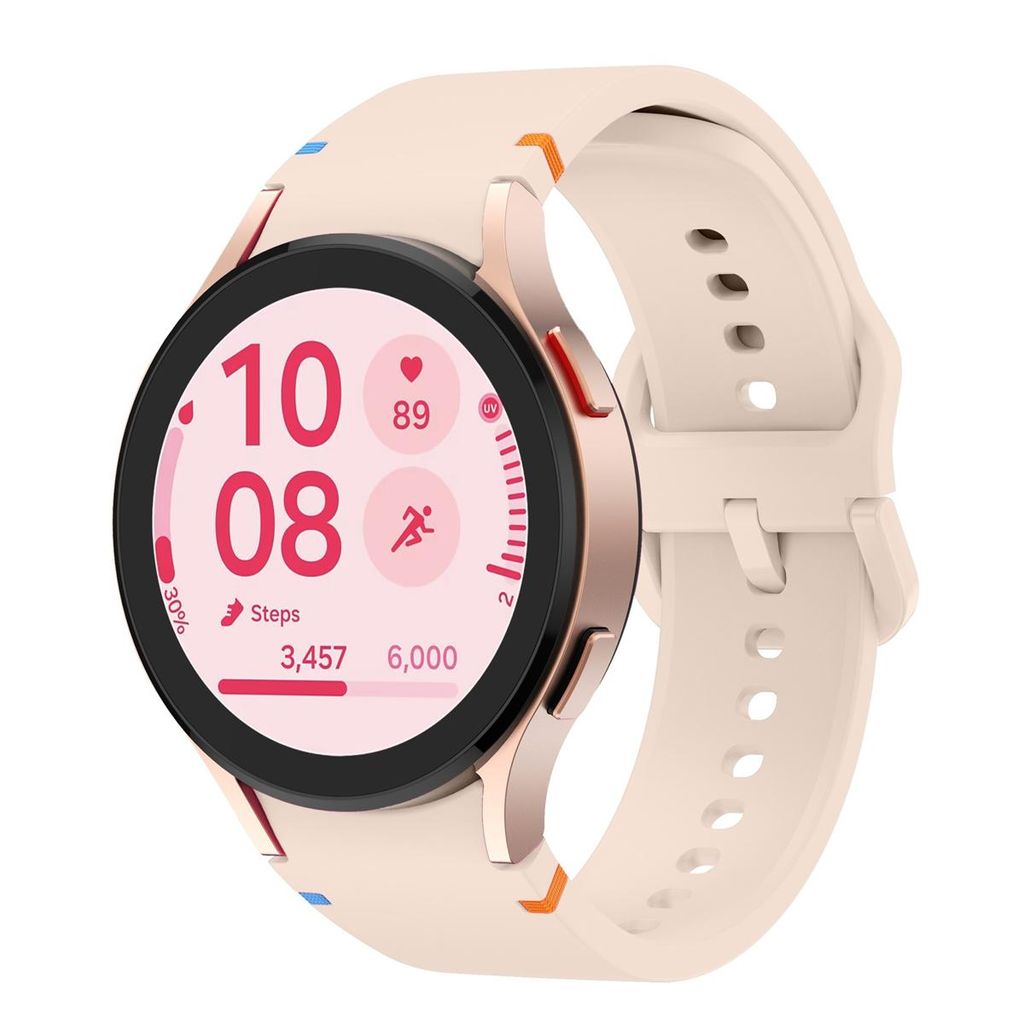 Samsung Galaxy Watch7 44mm Silikoniranneke Kellolle + Näytönsuoja - Vaaleanpunainen