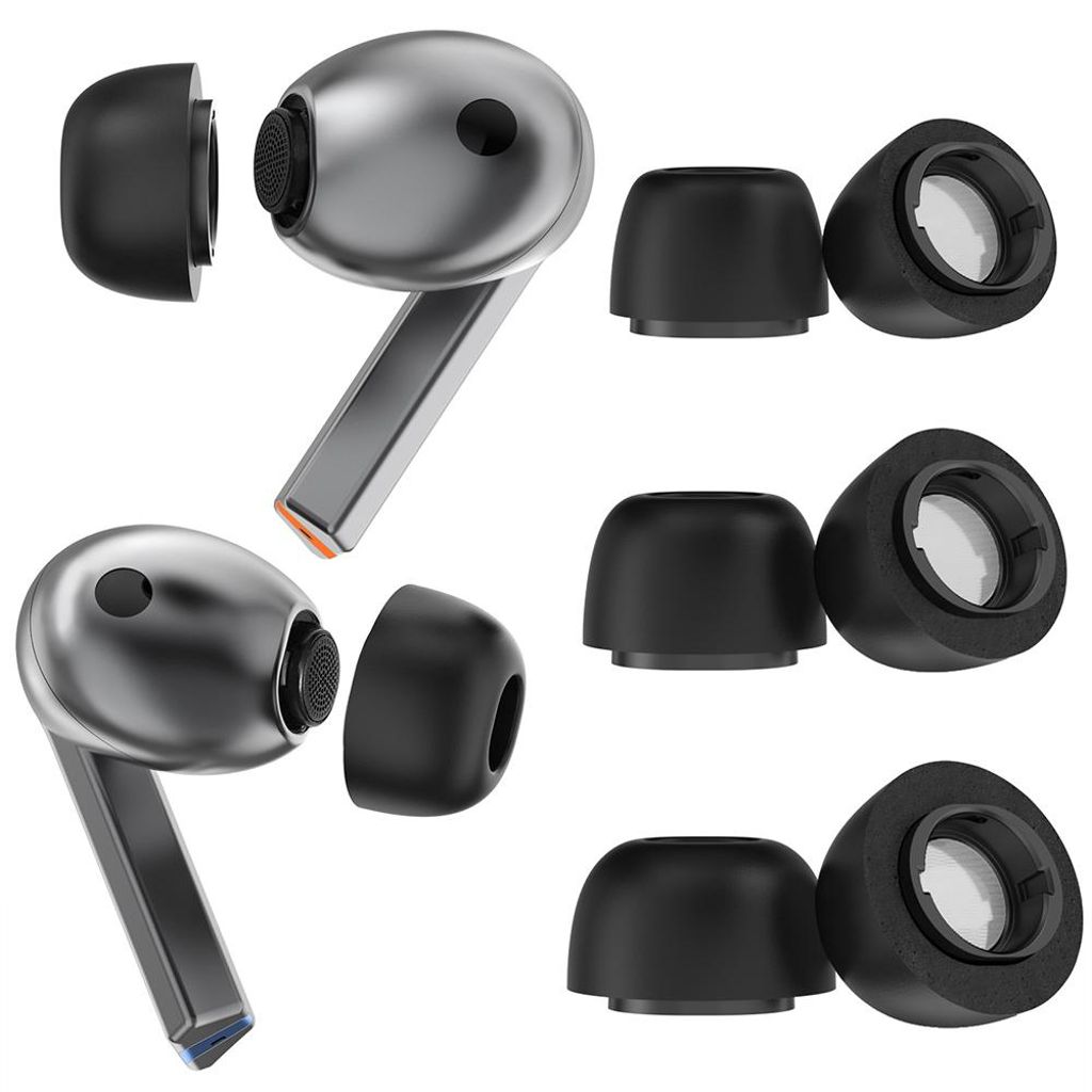 XDcase Samsung Galaxy Buds3 Pro Memory Foam-ørepropper, 3 par – svart