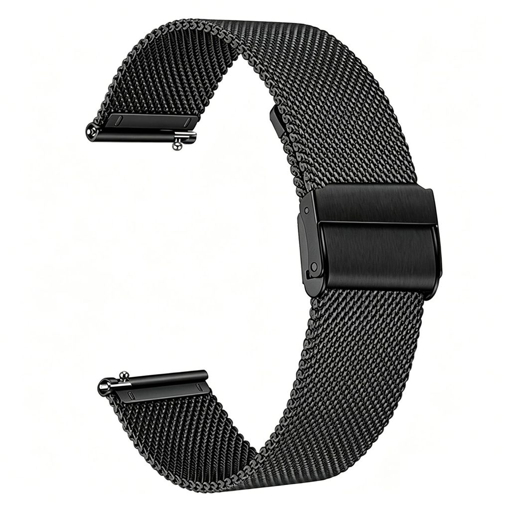 Samsung Galaxy Watch7 44mm Milanolainen kellonranneke + sisäänrakennettu näytönsuoja - musta