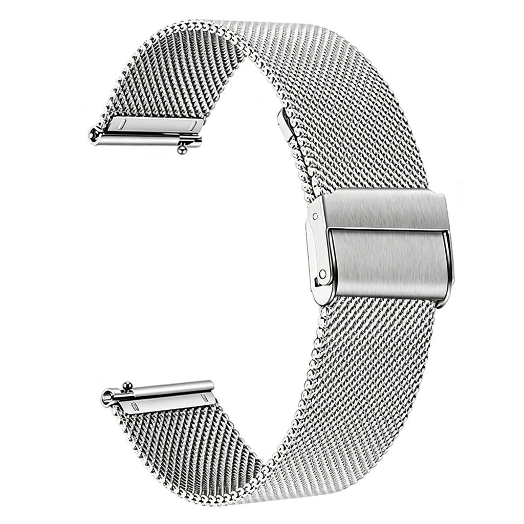 Samsung Galaxy Watch7 44mm Milanolainen kellonranneke + sisäänrakennettu näytönsuoja - hopea