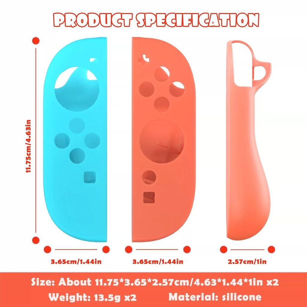 XDcase Nintendo Switch/Switch OLED Joy-Con silikondeksel og joystick-deksel – hvit