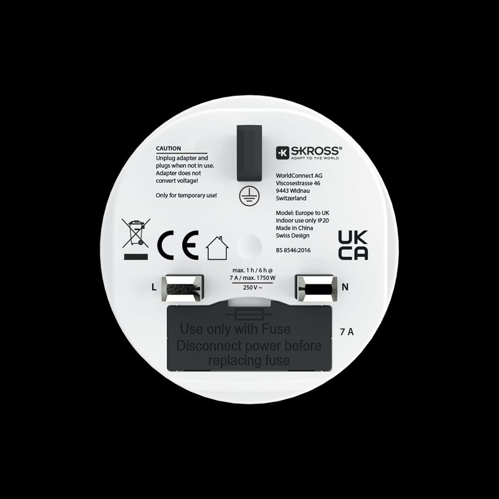 SKROSS reiseadapter Europa til Storbritannia