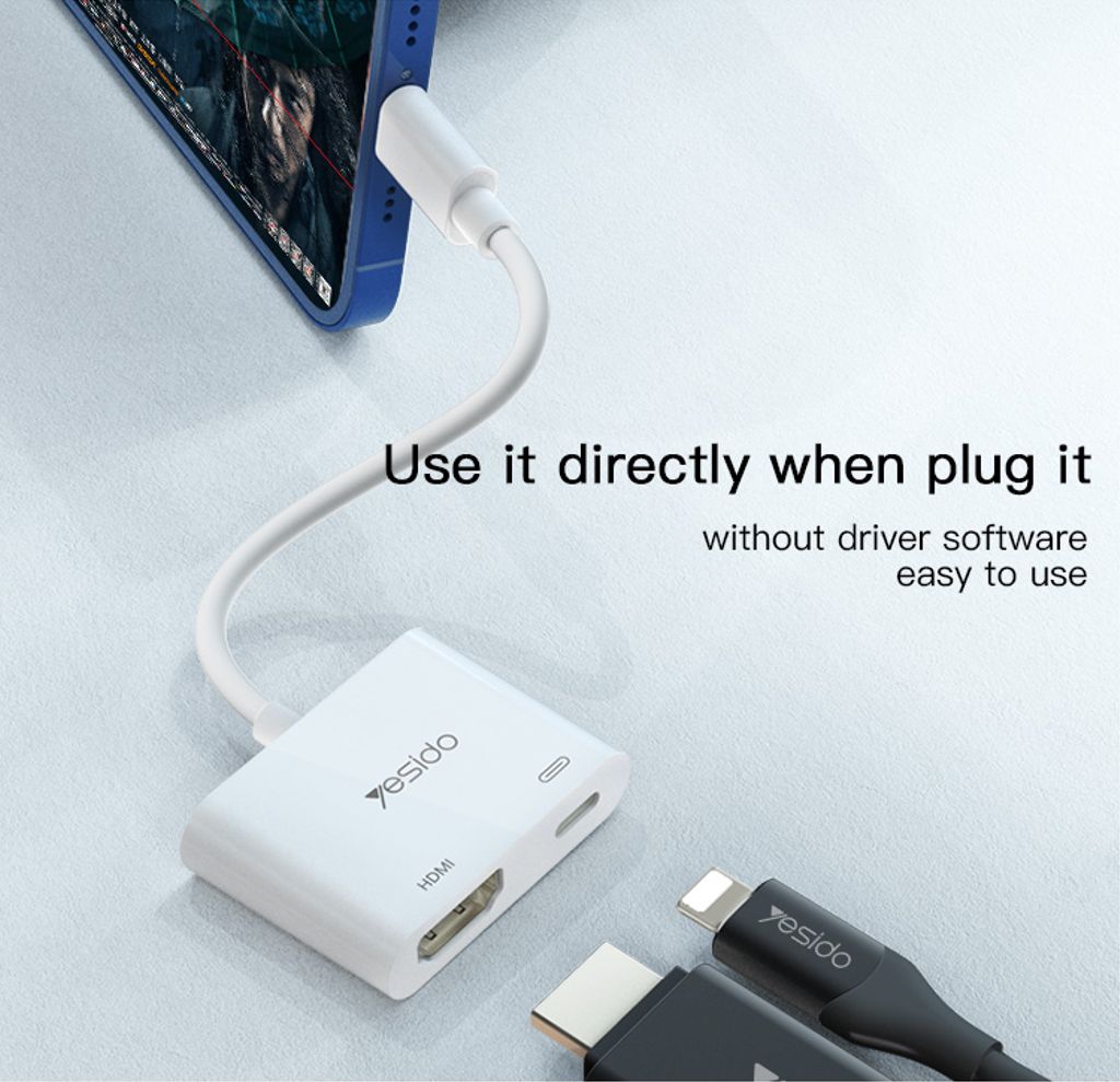 YESIDO HM06 Lightning til HDMI lyd- og videoadapter