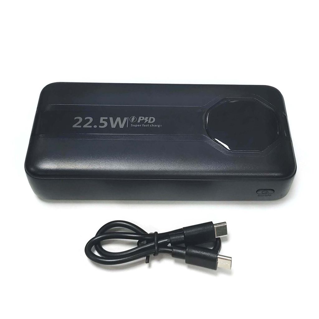 SiGN Kraftig Powerbank med Indbyggede Kabler, 20000mAh - Sort