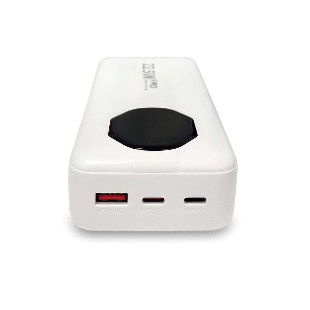 SiGN Kraftig Powerbank med Indbyggede Kabler, 20000mAh - Hvid