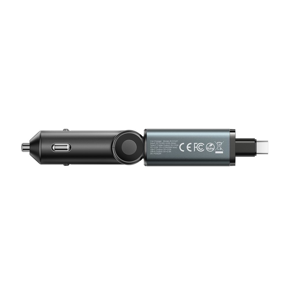 Joyroom JR-CL22A 3-i-1 billader 60W med uttrekkbar USB-C-kabel