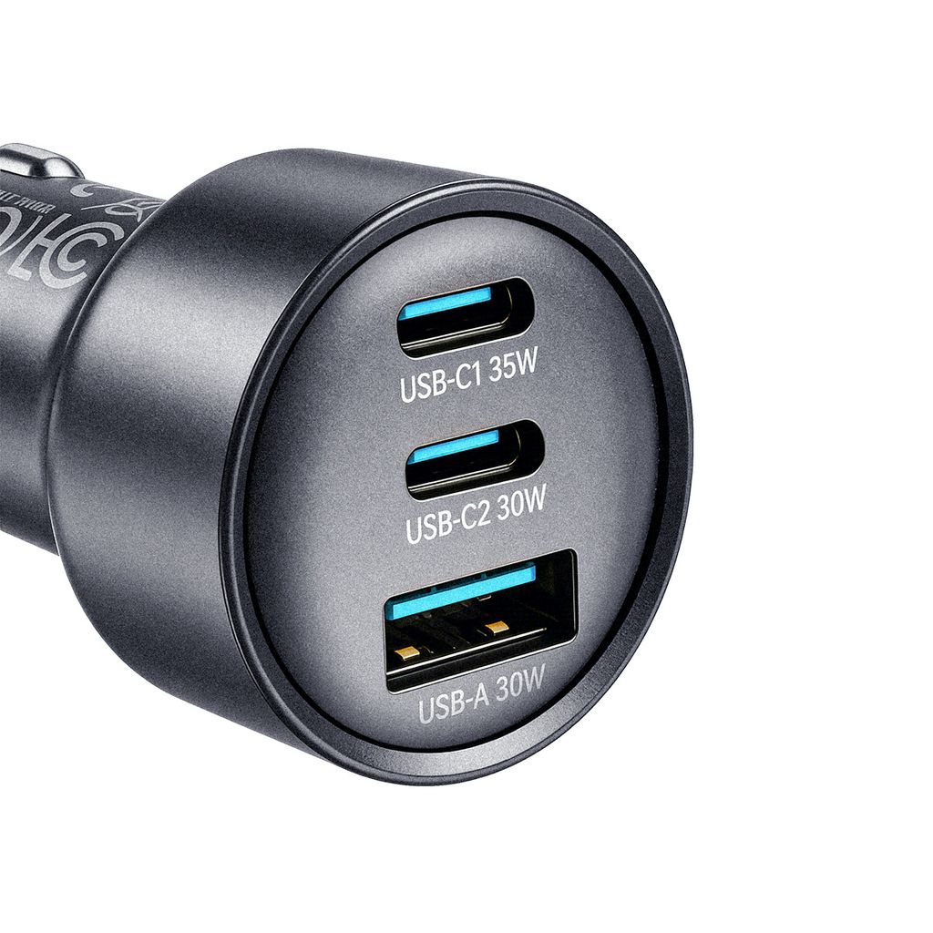 Joyroom JR-CL21 65W 3-i-1 billaddare USB-C/USB-A – Svart