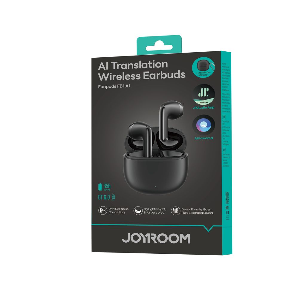 Joyroom JR-FB1 Funpods TWS Langattomat nappikuulokkeet ANC:llä, tekoälyllä – musta