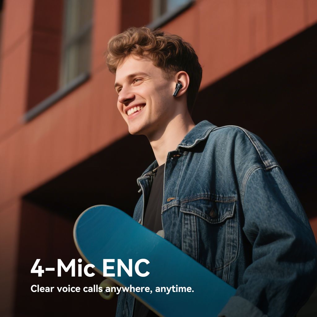 Joyroom Wireless Earphones with ANC and Smart App Control - Black