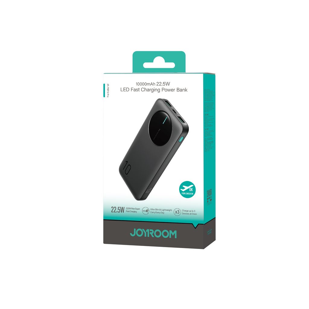 Joyroom JR-PBF12 Pro 22.5W Snabbladdande Powerbank 10000mAh – svart