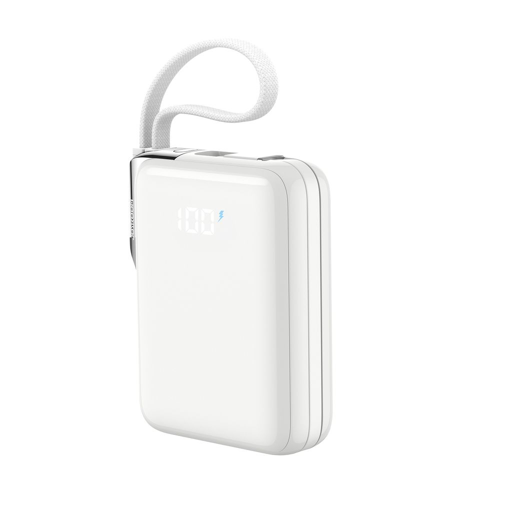 Joyroom JR-PBF27Pro Varavirtalähde 10000mAh 30W USB-C/Lightning-kaapelilla - Valkoinen