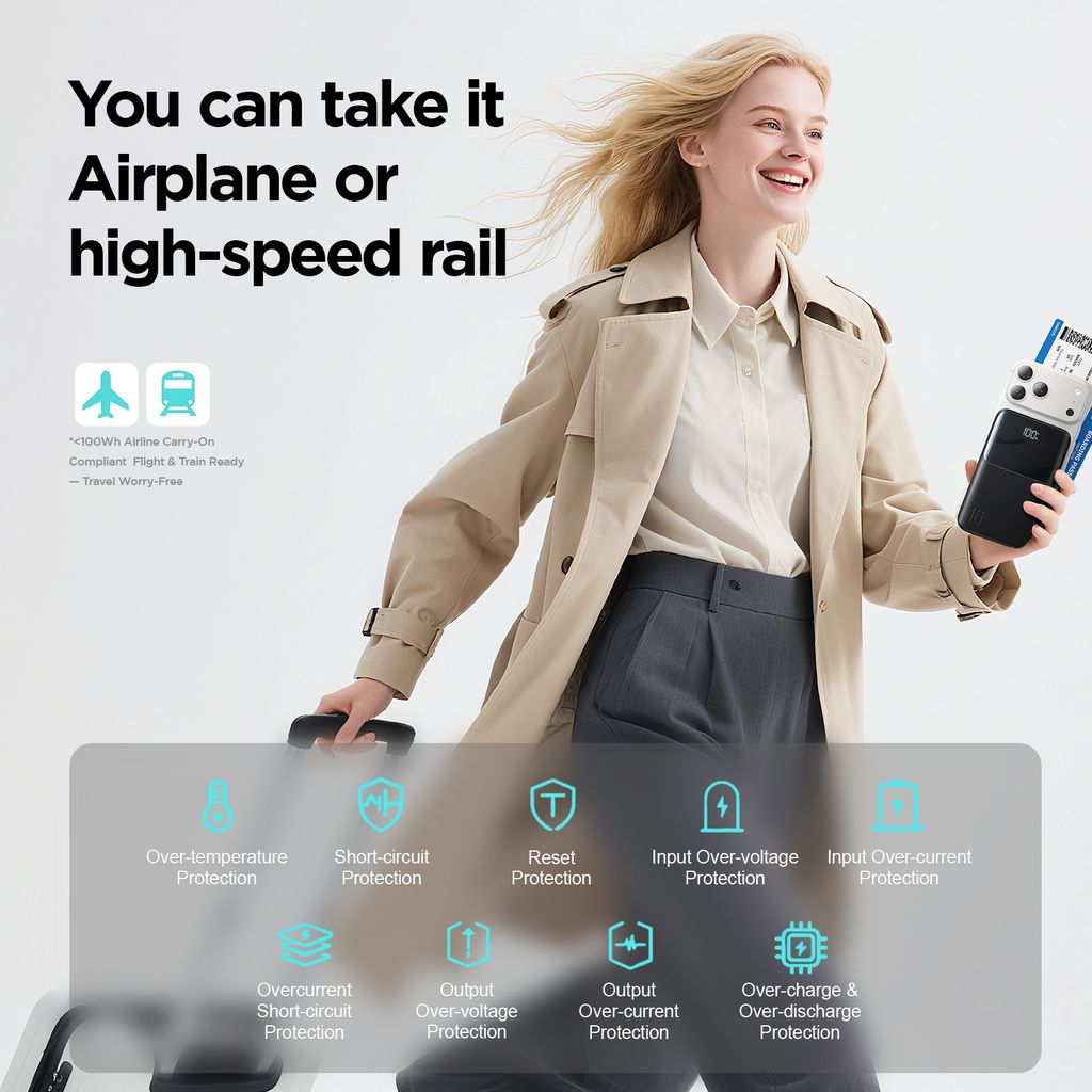 JOYROOM JR-QP191 Mini Powerbank 10 000 mAh med 22,5 W hurtiglading - Hvit