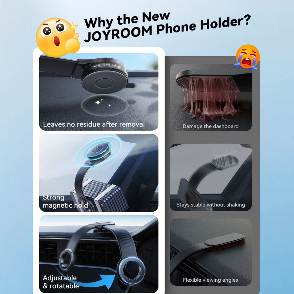 Joyroom JR-ZS518 böjbar magnetisk telefonhållare – svart