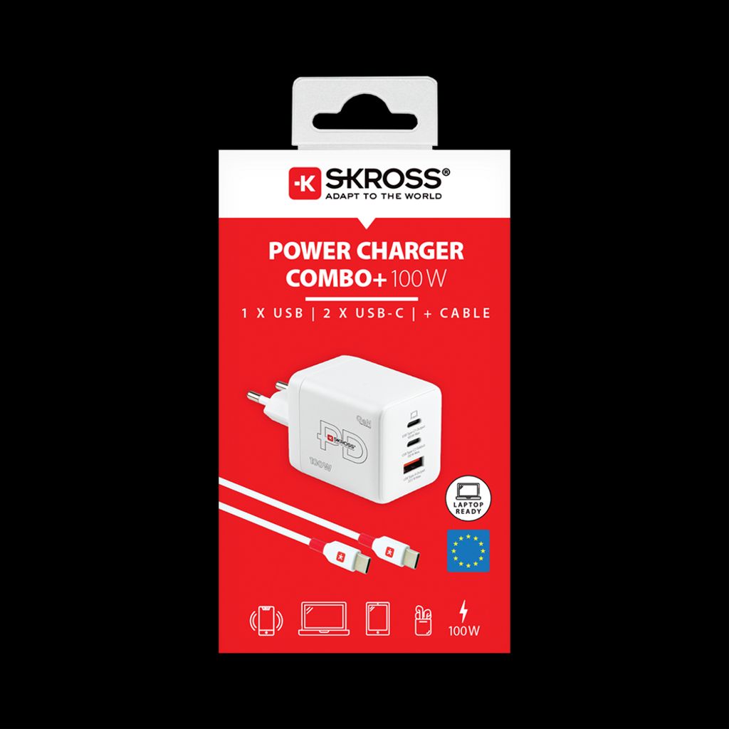 SKROSS Power Charger Combo+ 100W GaN USB-A/2x USB-C