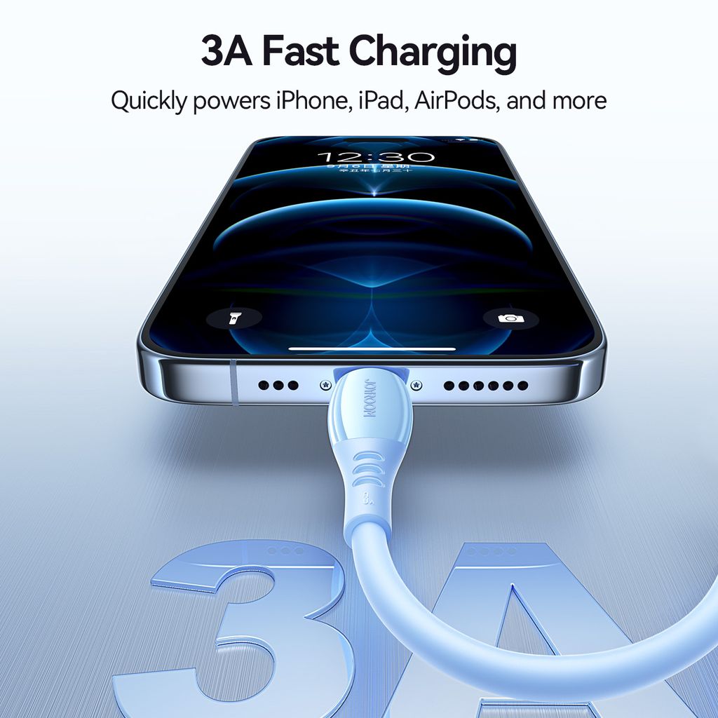 Joyroom S-A59 hurtigladekabel USB-A til Lightning 1,2m – Blå