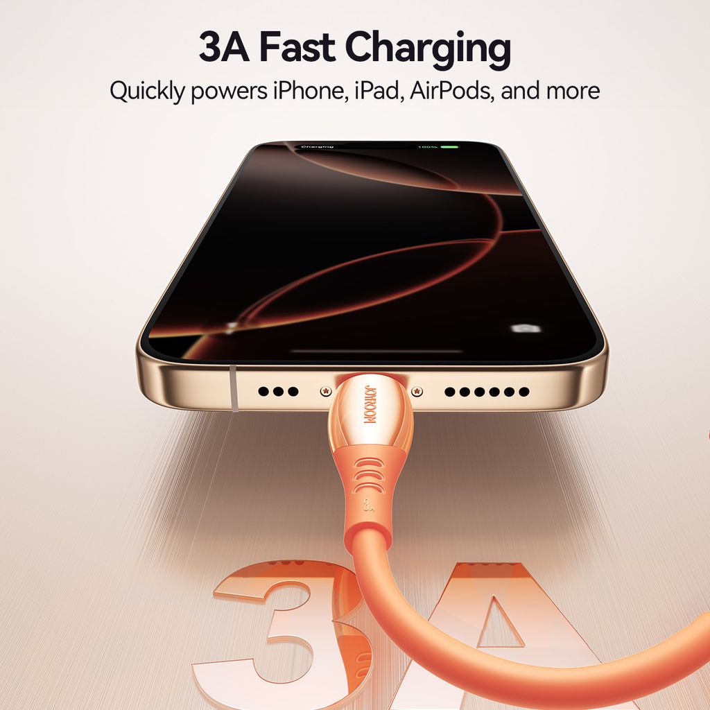 Joyroom S-A59 USB-A til Lightning hurtigladekabel 1,2m – oransje