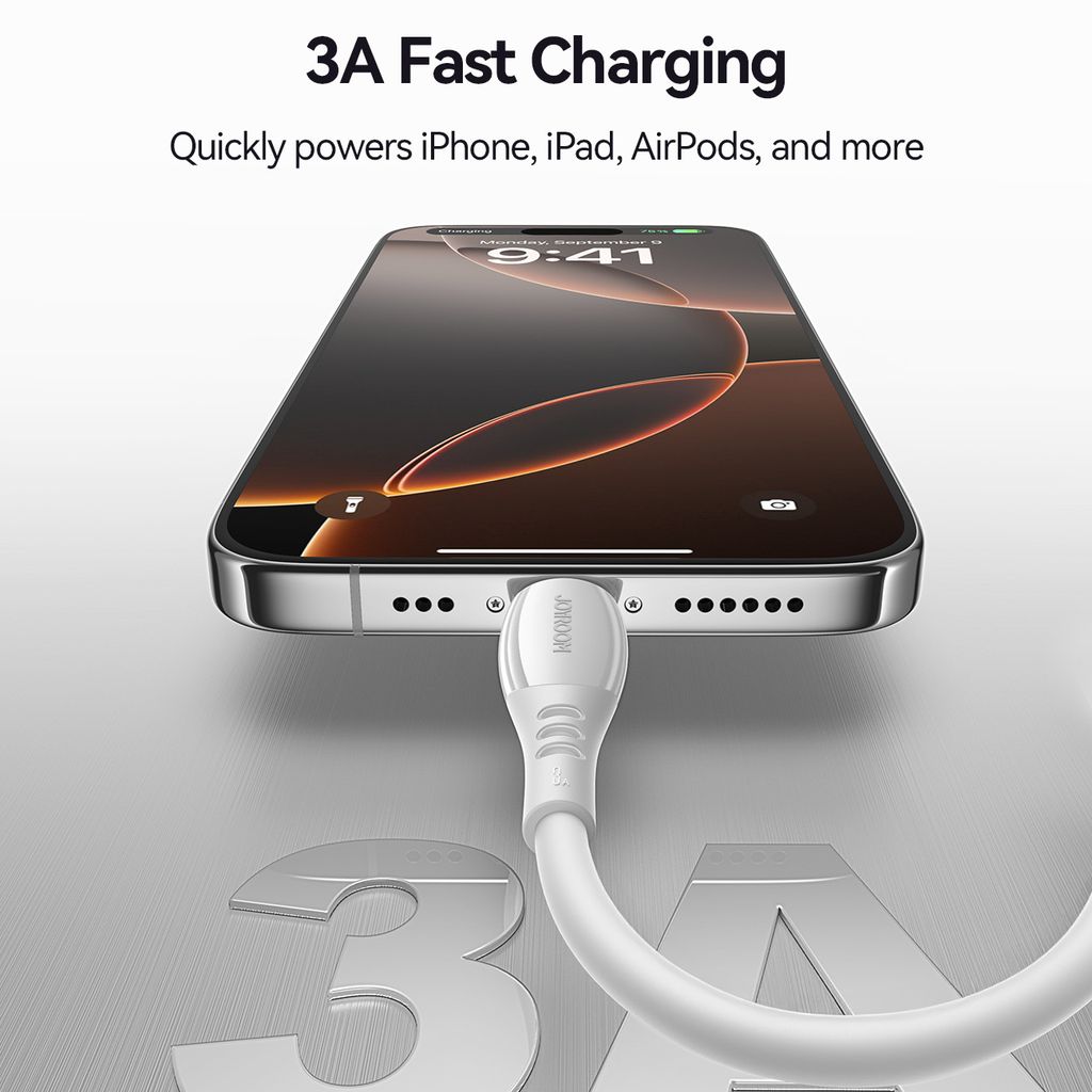 Joyroom S-A59 hurtigladekabel USB-A til Lightning 1,2m – Hvit