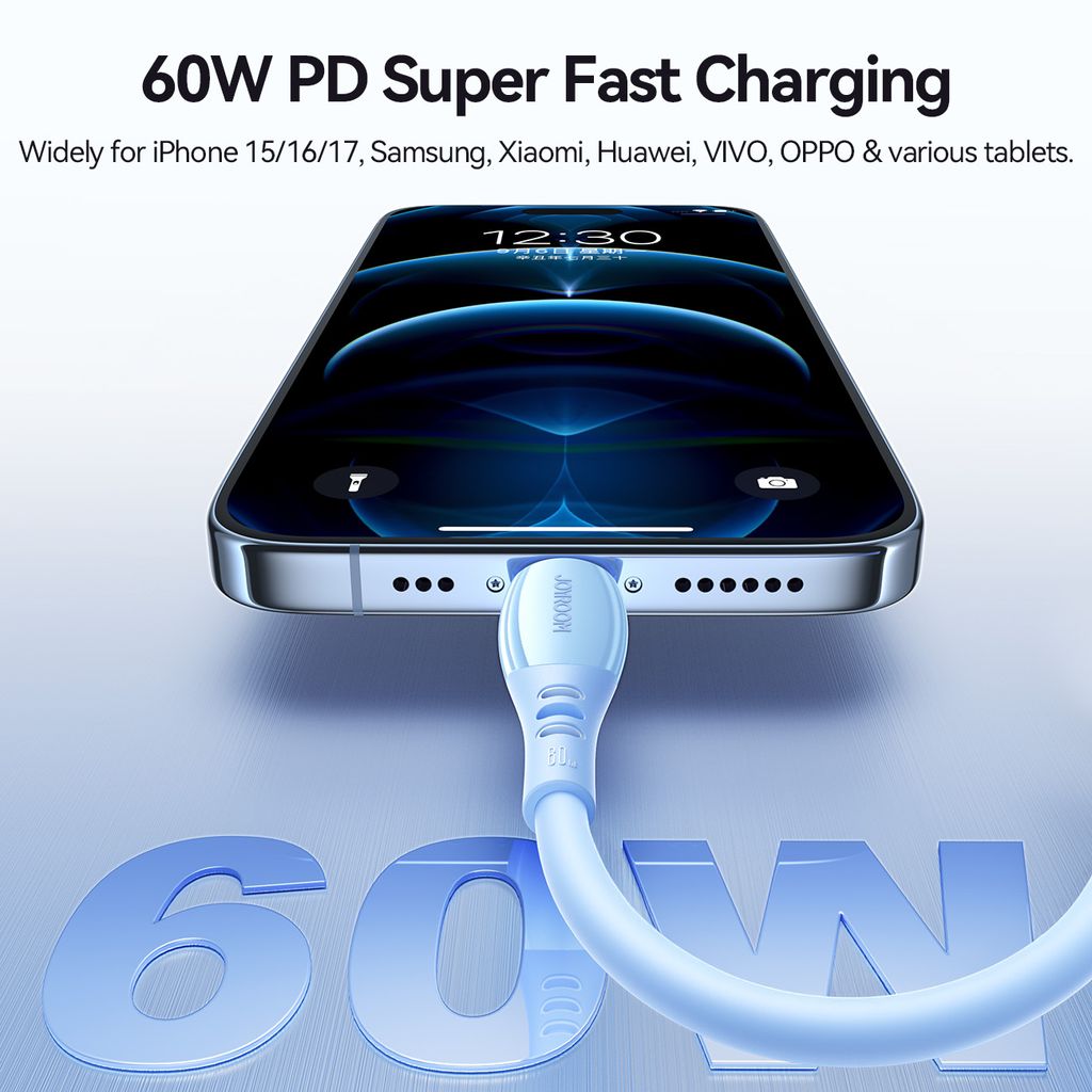 Joyroom S-A59 hurtigladekabel USB-C til USB-C 1,2 m – blå