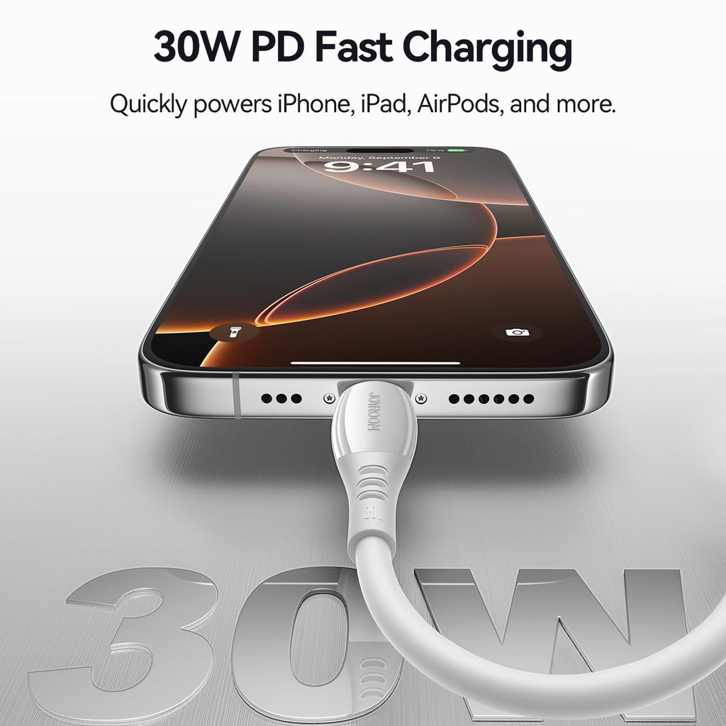 Joyroom S-A59 hurtigladekabel USB-C til Lightning 30W 1.2m – hvit