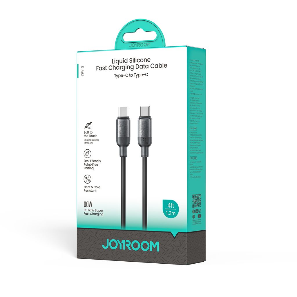 Joyroom S-A62 Lively Series snellaadkabel 30W USB-C naar USB-C – Zwart