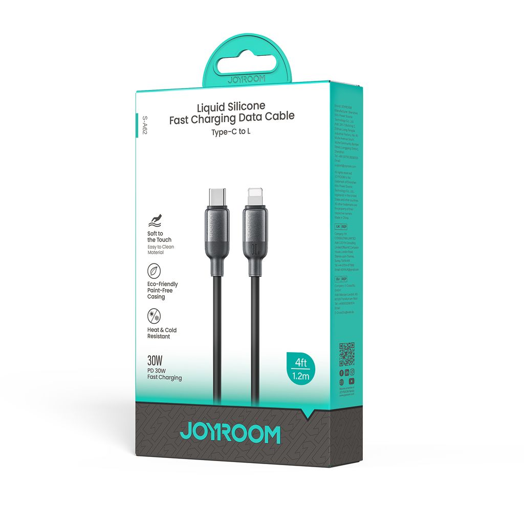 Joyroom S-A62 Lively Series snellaadkabel 30W USB-C naar Lightning – Zwart