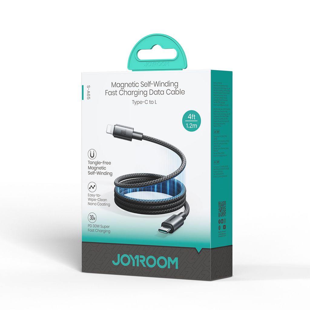 Joyroom MagEase 30W magnetisk självupprullande kabel USB-C till Lightning