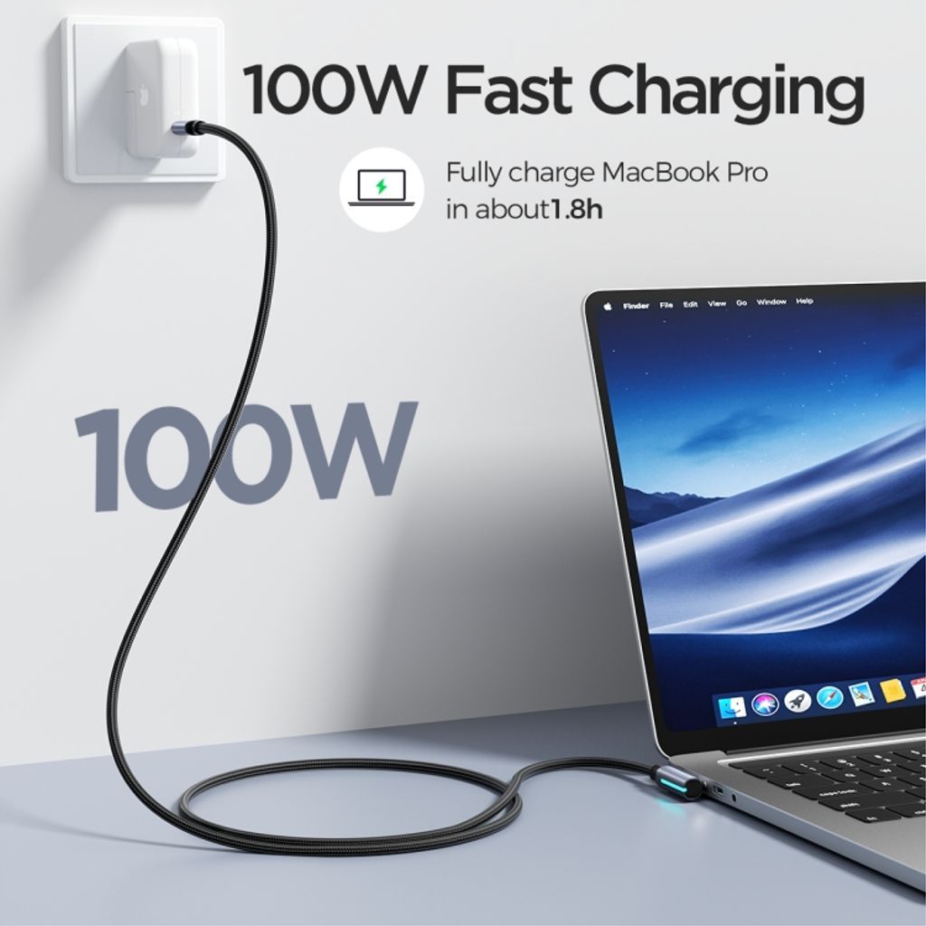 SiGN USB-C till USB-C Kabel 3m, 100W - Svart