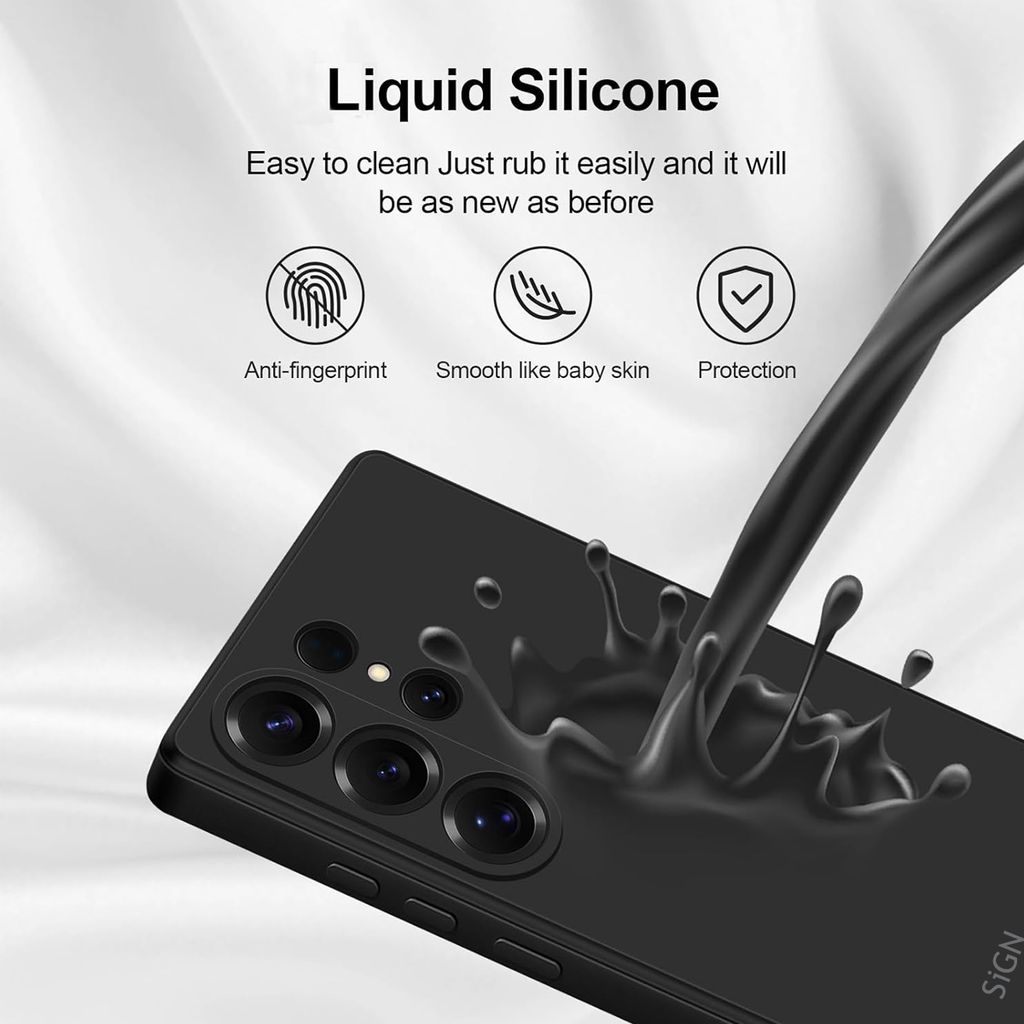 SiGN Liquid Silicone kuori Samsung Galaxy S26 Ultra - Musta