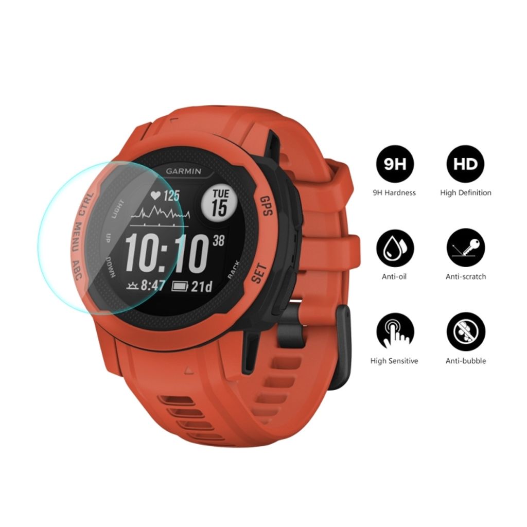 Garmin Instinct 2S Skjermbeskytter i herdet glass - Gjennomsiktig