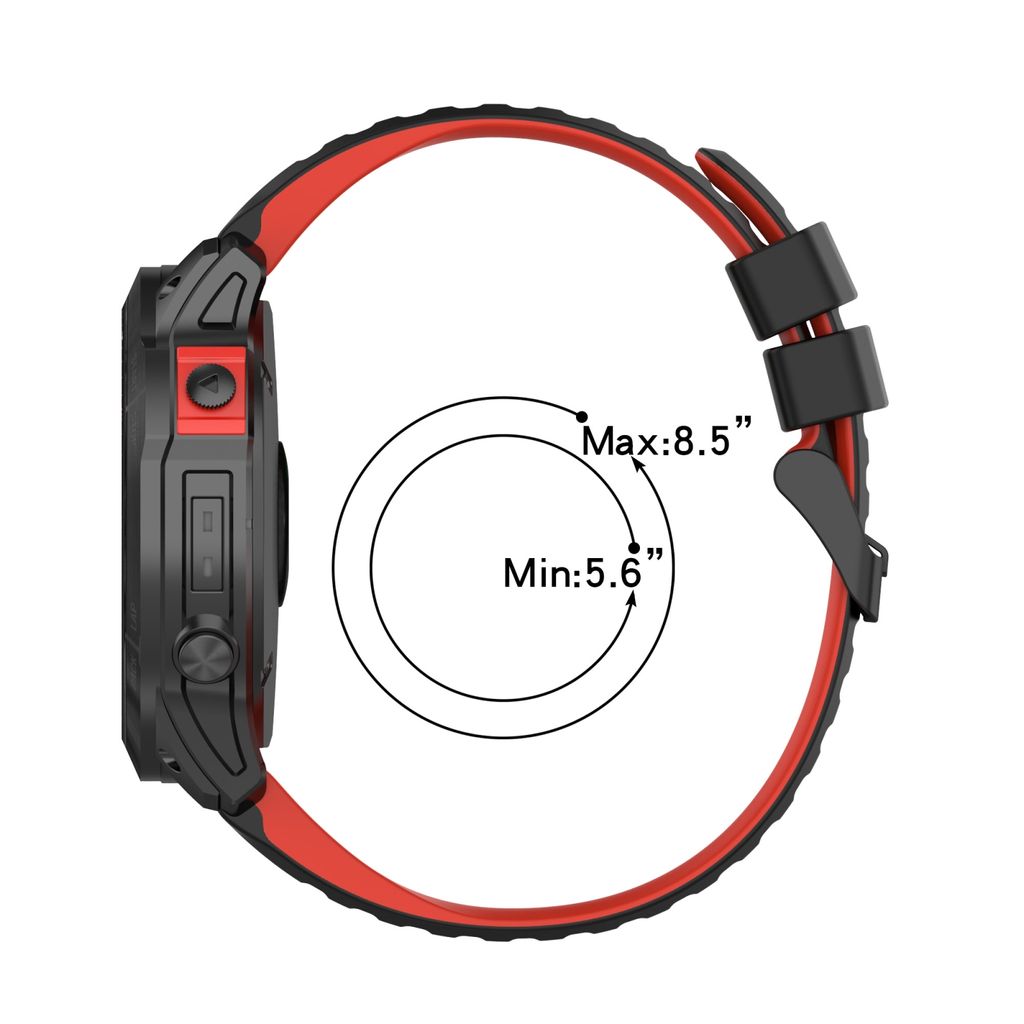 Garmin Fenix 5 Plus klokkerem silikon – svart/hvit