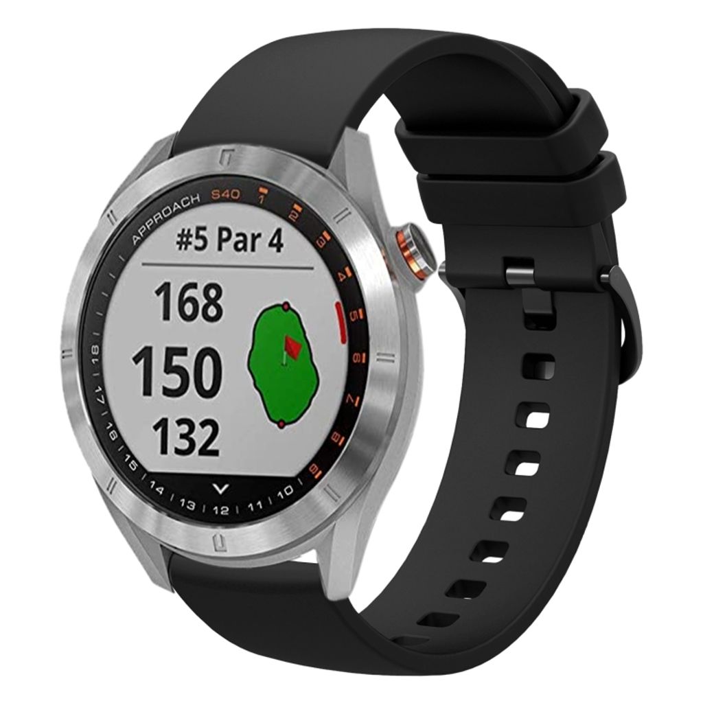 Garmin Approach S40 Urrem i silikone ensfarvet - Sort