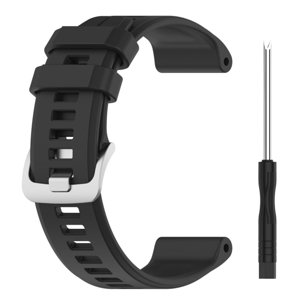 Garmin Descent G1 Solar Urrem i silikone ensfarvet - Sort