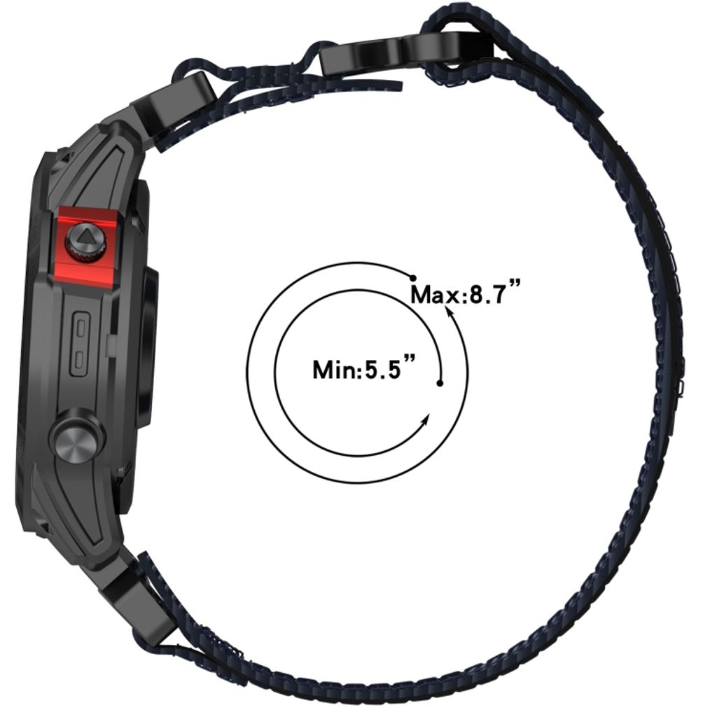 Garmin Fenix 7S Pro 42mm Kockarmband i nylon - Grå