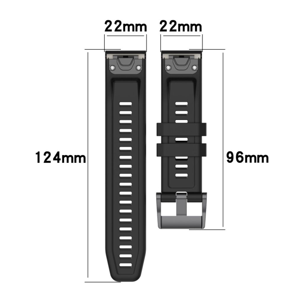 Garmin Fenix E 47mm Klokkereim i silikon tofarget - Blå / Hvit