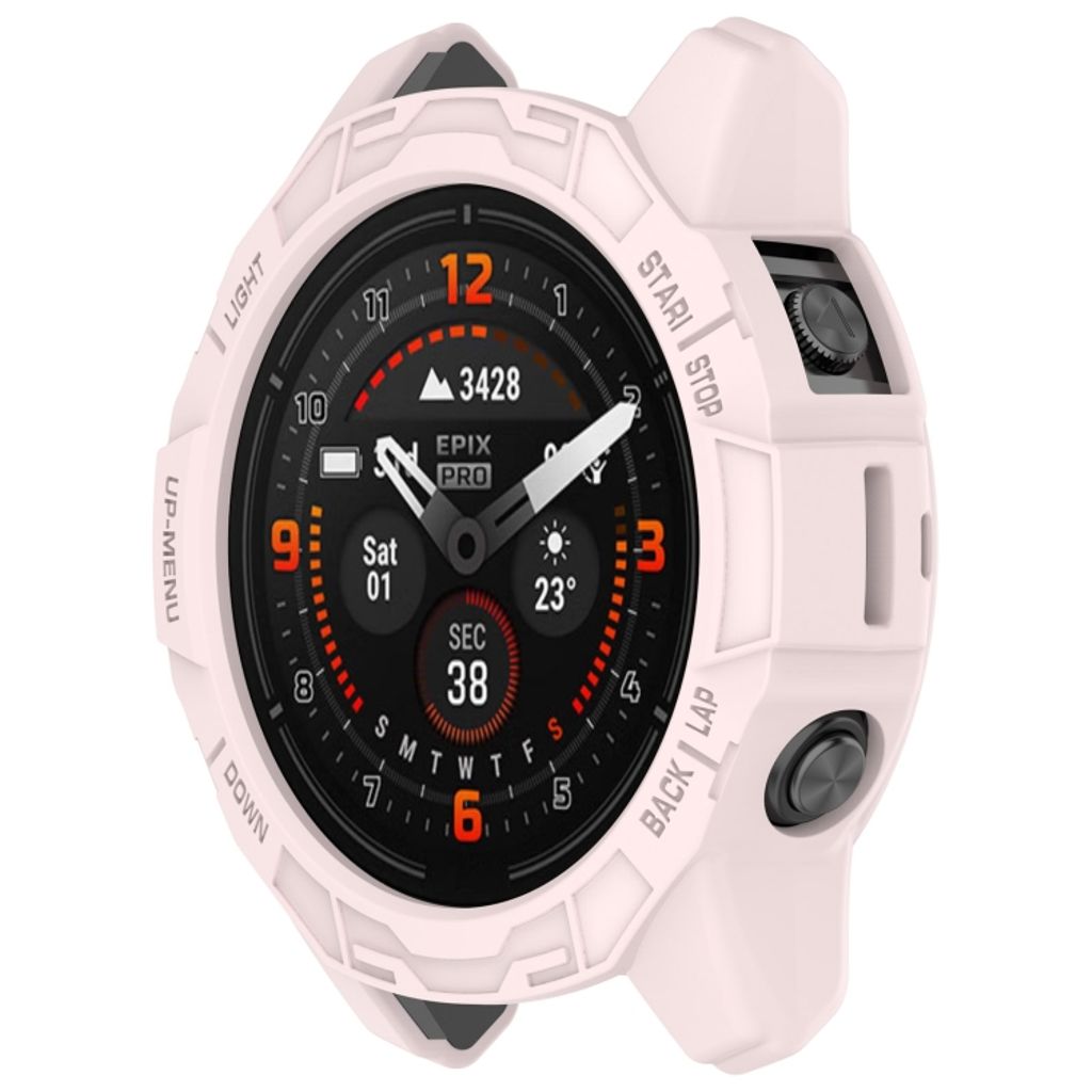 Garmin Fenix E 47mm Kuori puolisuojakotelo - Vaaleanpunainen