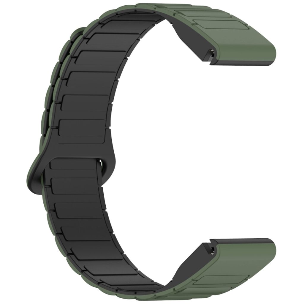 Garmin Fenix 8 43mm Klokkereim i silikon tofarget - Svart / Grønn