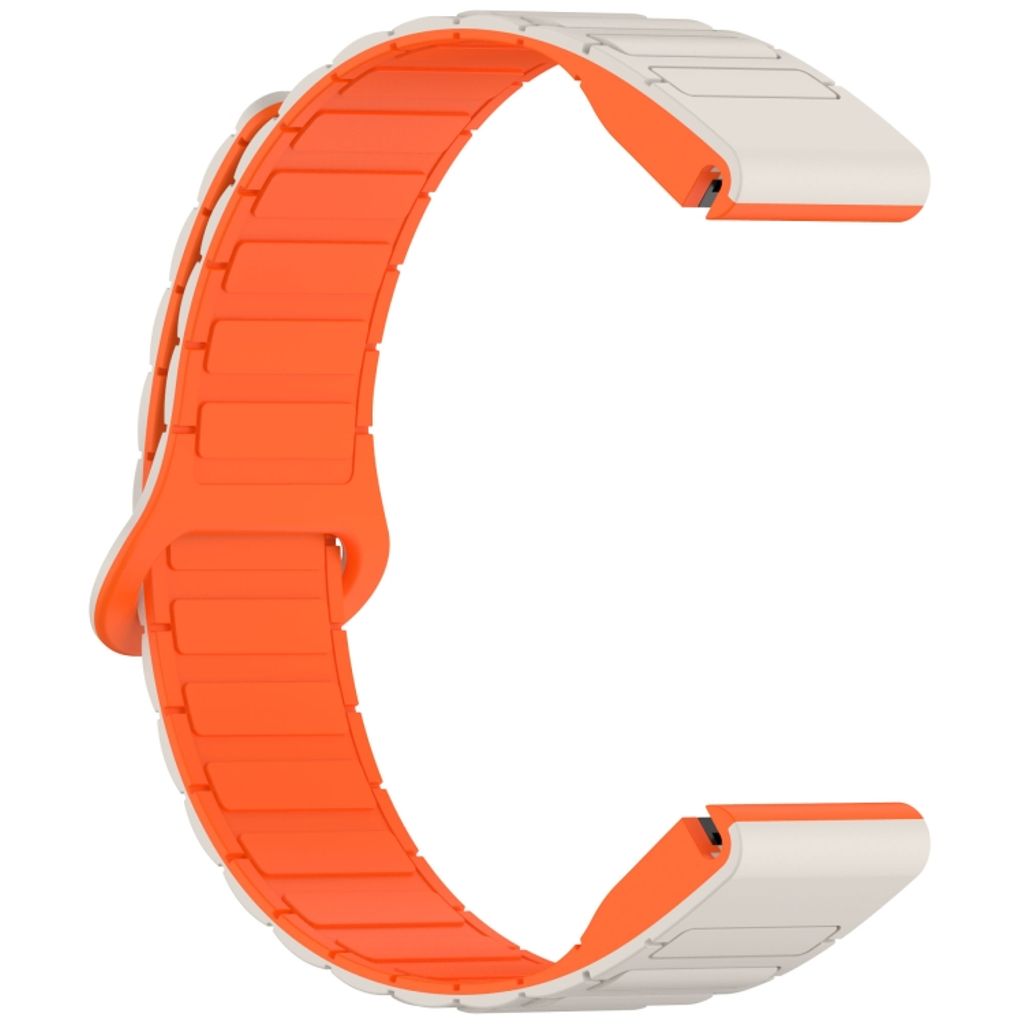 Garmin Fenix 8 43mm Klokkereim i silikon tofarget - Hvit / Oransje