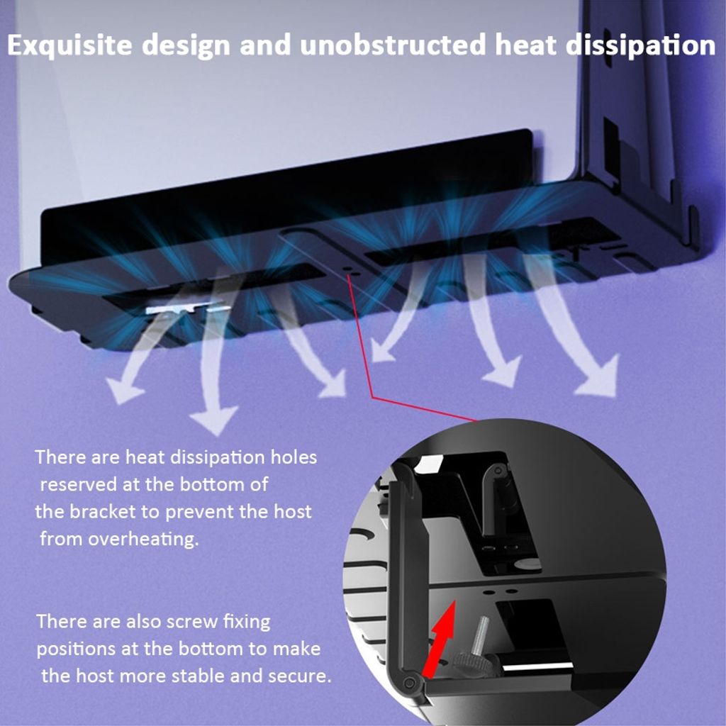 iPlay-seinäteline PlayStation 5:lle + lisävarusteille - musta