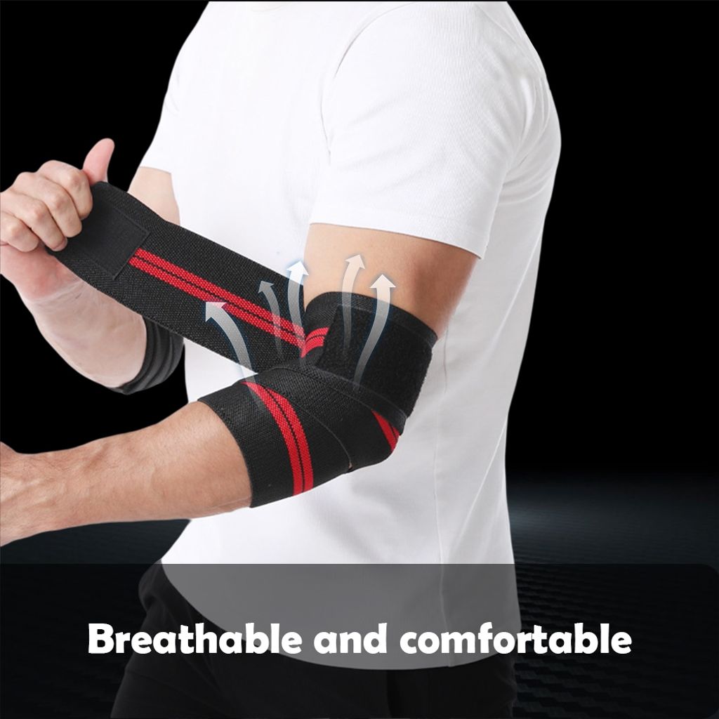Kompressionsbandage til albue 120 x 8 cm – Sort/Blå