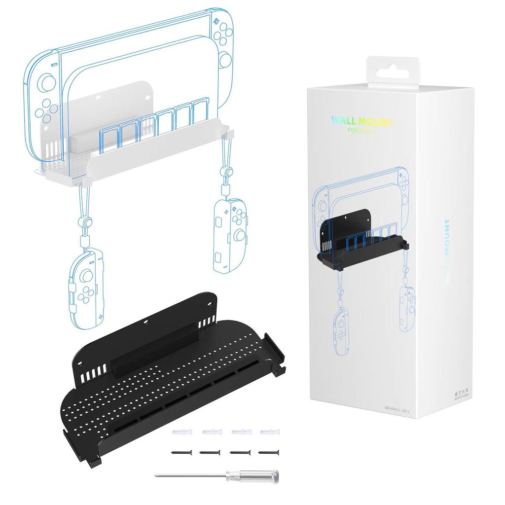 Nintendo Switch 2 / Switch / Switch OLED -seinäteline – valkoinen