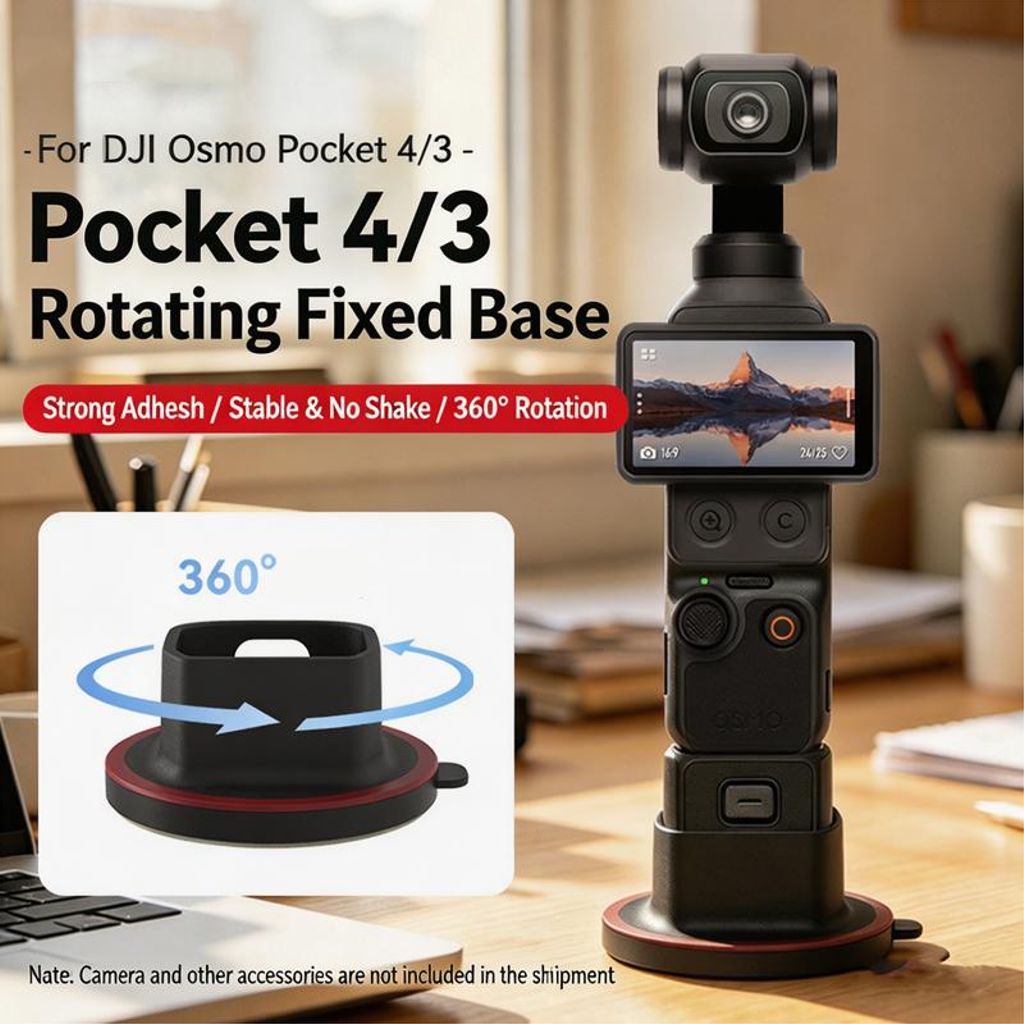 DJI Osmo Pocket 4/3 bordbeslag 360° roterbart – black7red