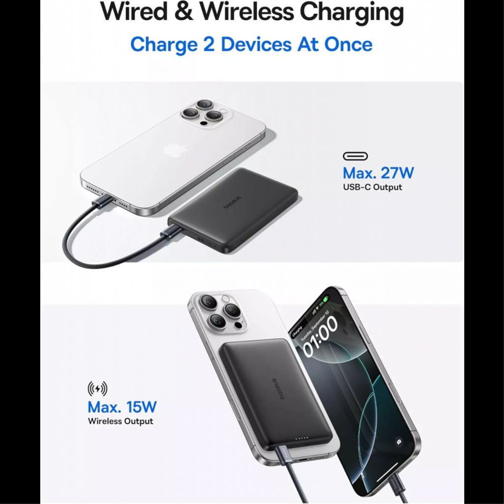 Baseus PicoGo AM41 Ultratynn Powerbank 10000mAh - Svart