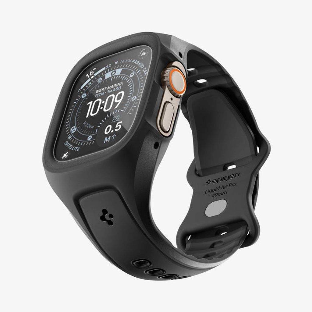 Spigen 3in1 Kellonranneke + Kuori + Näytönsuoja Apple Watch Ultra 4/3/2/1 (49mm) - Musta