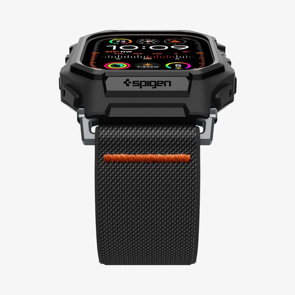 Spigen Apple Watch Ultra 4/3/2/1 49mm Kellonranneke & Kuori Lite Fit Pro - Musta