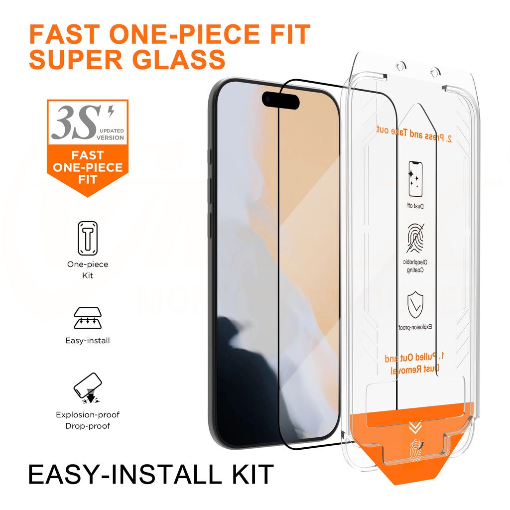 SiGN Skjermbeskytter iPhone 18 Pro – EZ Apply med støvfri applikator