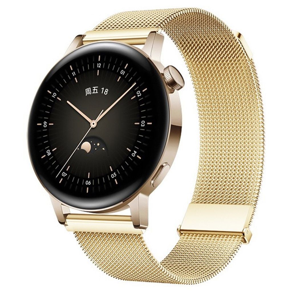  Huawei Watch GT/Samsung Galaxy Watch3 Milanese Klokkereim – Gull